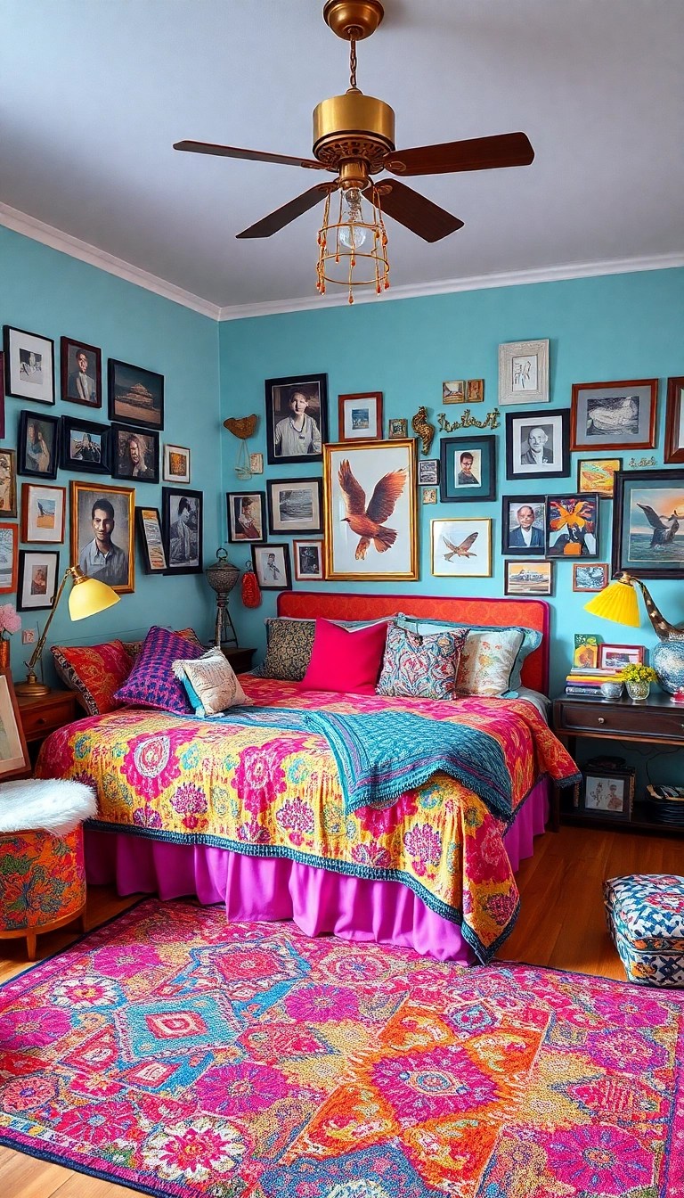 15 Bedroom Makeover Ideas That'll Make You Feel Like You're on Vacation Every Night (#4 Will Surprise You!) - 11. Colorful Eclectic Mix