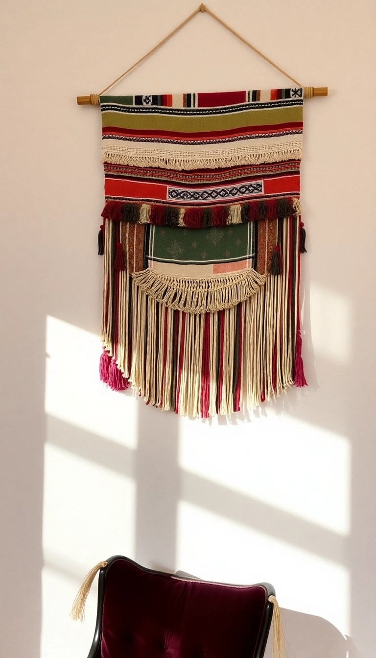 15 Creative DIY Wall Art Ideas That'll Transform Your Space (You Won't Believe #6!) - 3. Fabric Wall Hanging