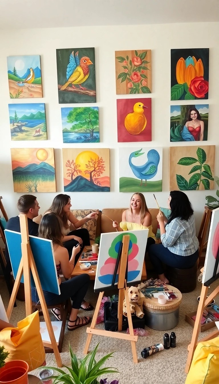 15 Creative DIY Wall Art Ideas That'll Transform Your Space (You Won't Believe #6!) - 7. Canvas Painting Party