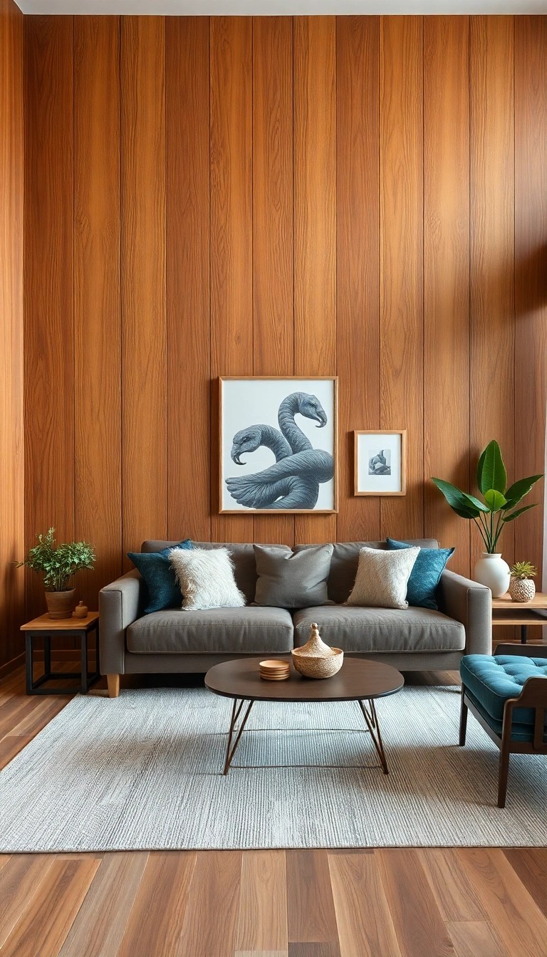 20 Cozy Living Room Ideas That'll Make You Want to Snuggle Up Forever! - 14. Wall Panels