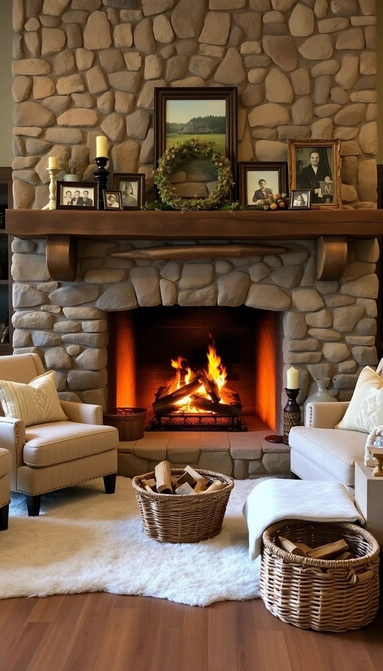 20 Cozy Living Room Ideas That'll Make You Want to Snuggle Up Forever! - 3. Statement Fireplaces