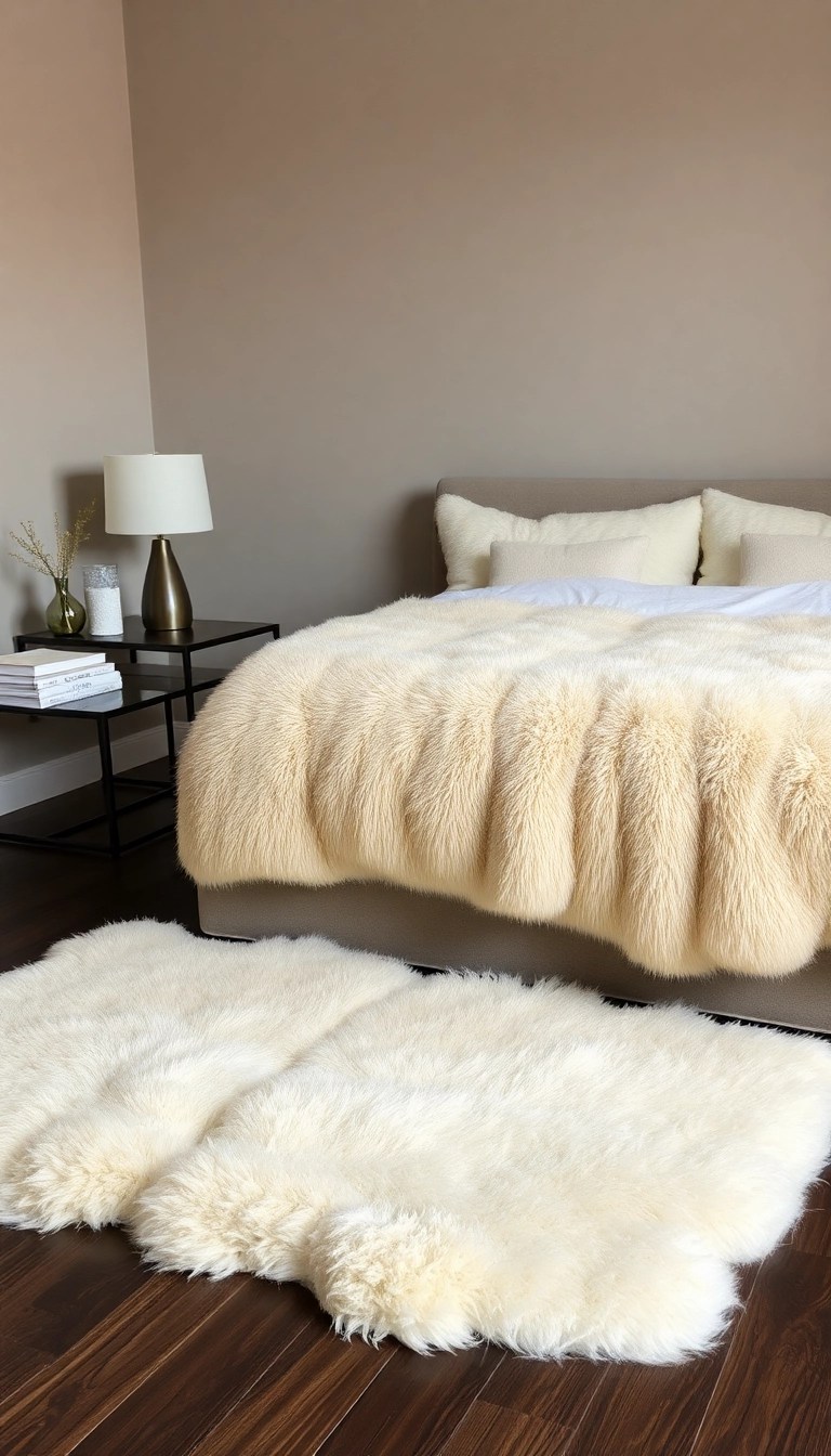 21 Bedroom Makeovers That Look Luxurious but Cost Less Than $100! - 2. Luxurious Faux Fur Accents