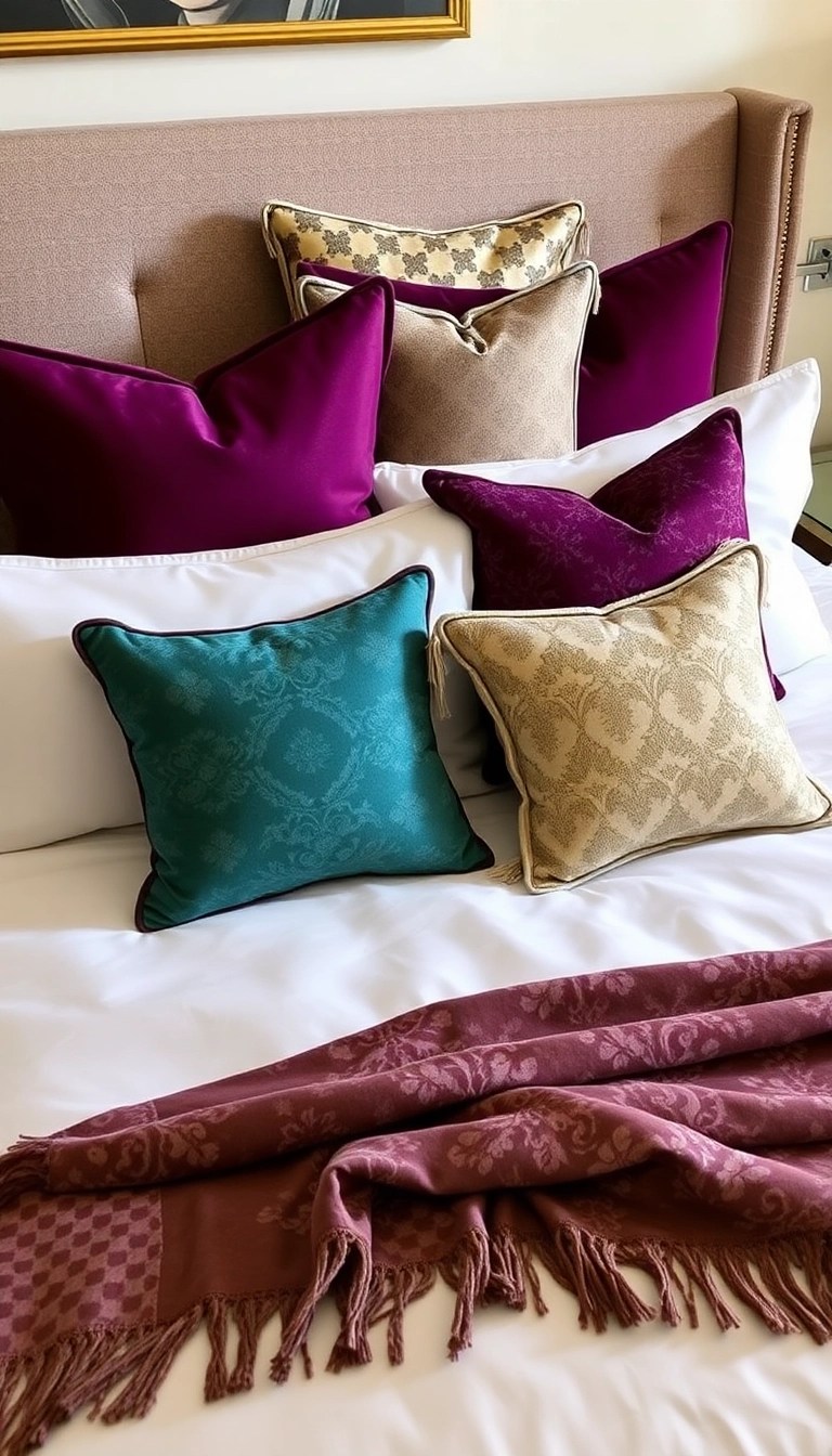 21 Bedroom Makeovers That Look Luxurious but Cost Less Than $100! - 5. Chic Accent Pillows