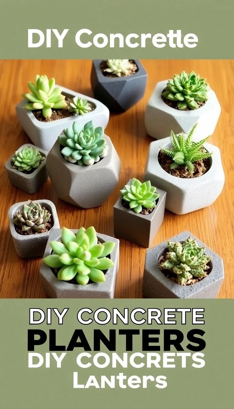 25 DIY Home Decor Projects So Easy You’ll Wonder Why You Didn’t Start Sooner! - 22. DIY Concrete Planters